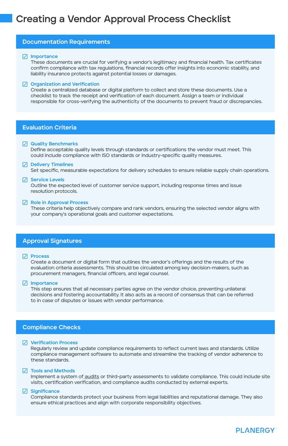 Creating a Vendor Approval Process Checklist
