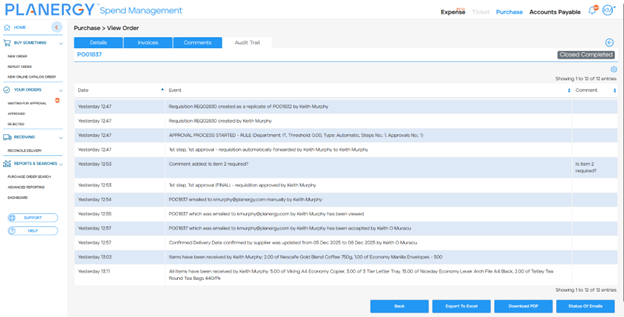 Examples of an Audit Trail