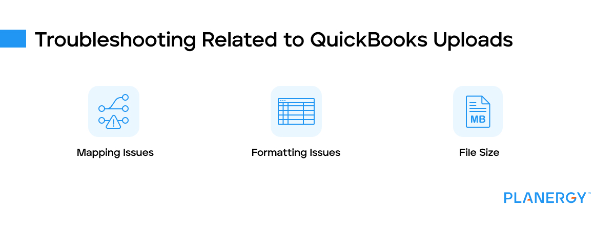 Troubleshooting related to quickbooks uploads