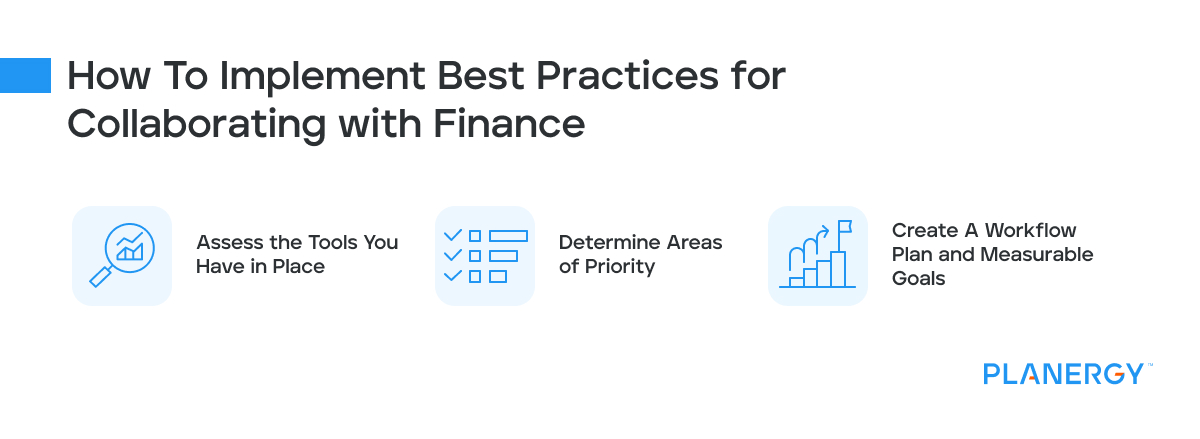 What are the best practices for collaboration with finance