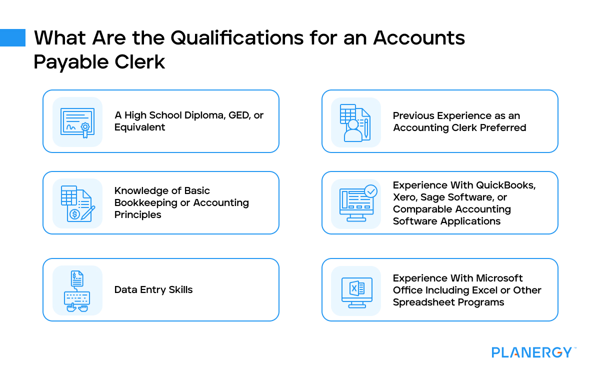 What are the qualifications for an accounts payable clerk