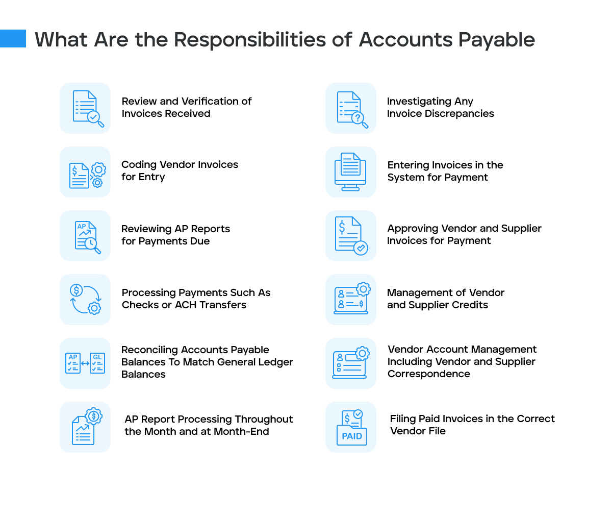 What are the responsibilities of accounts payable