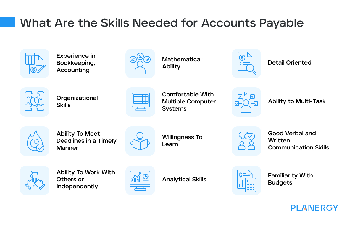 What are the skills needed for accounts payable