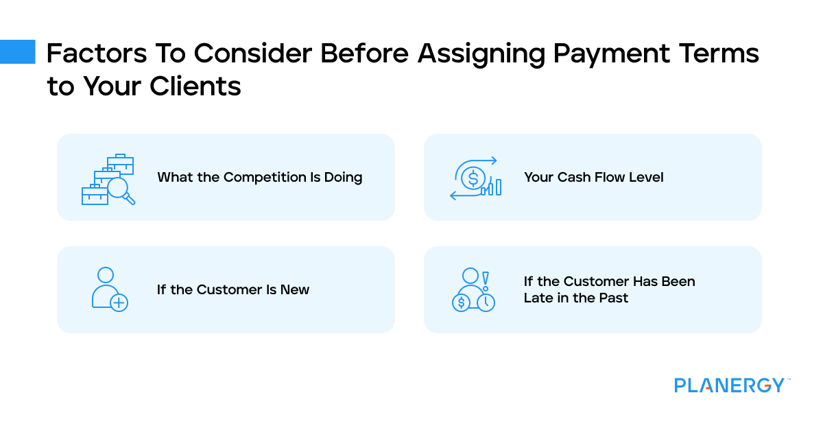 Factors to consider before assigning payment terms to your clients