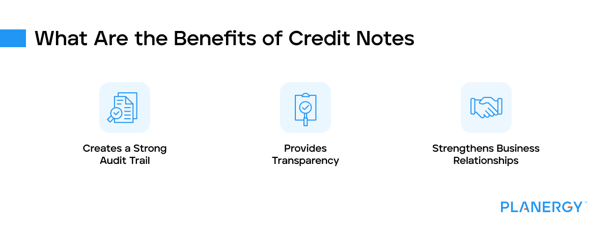 What are the benefits of credit notes