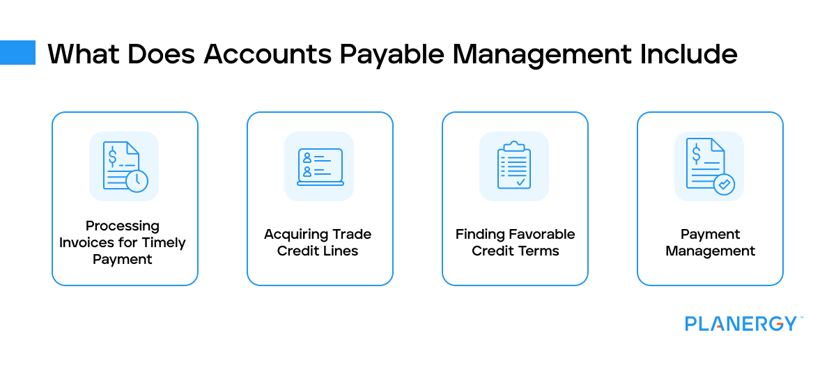 What does accounts payable management include