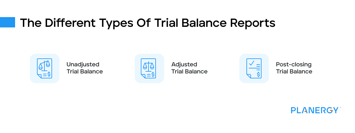 Different types of trial balance reports