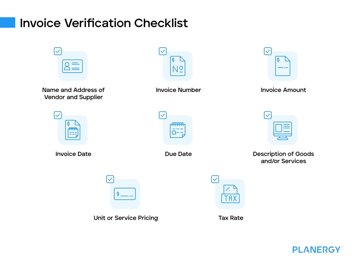 invoice verification checklist