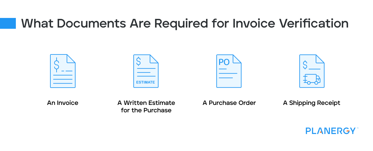What documents are required for invoice verification
