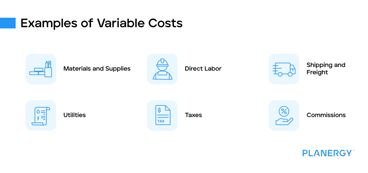 Examples of variable costs