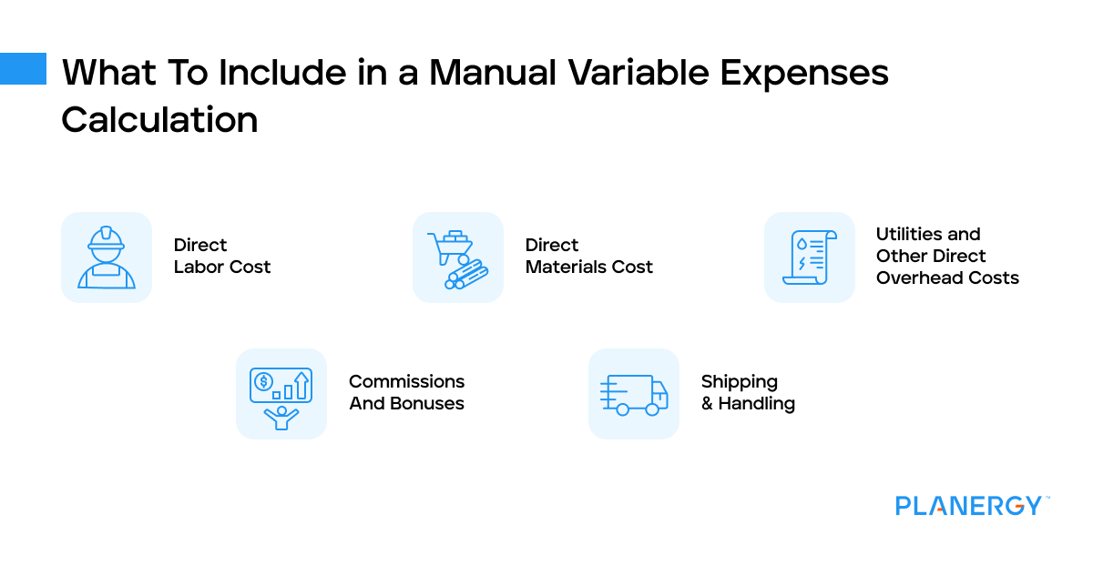 Manual calculation of variable expenses