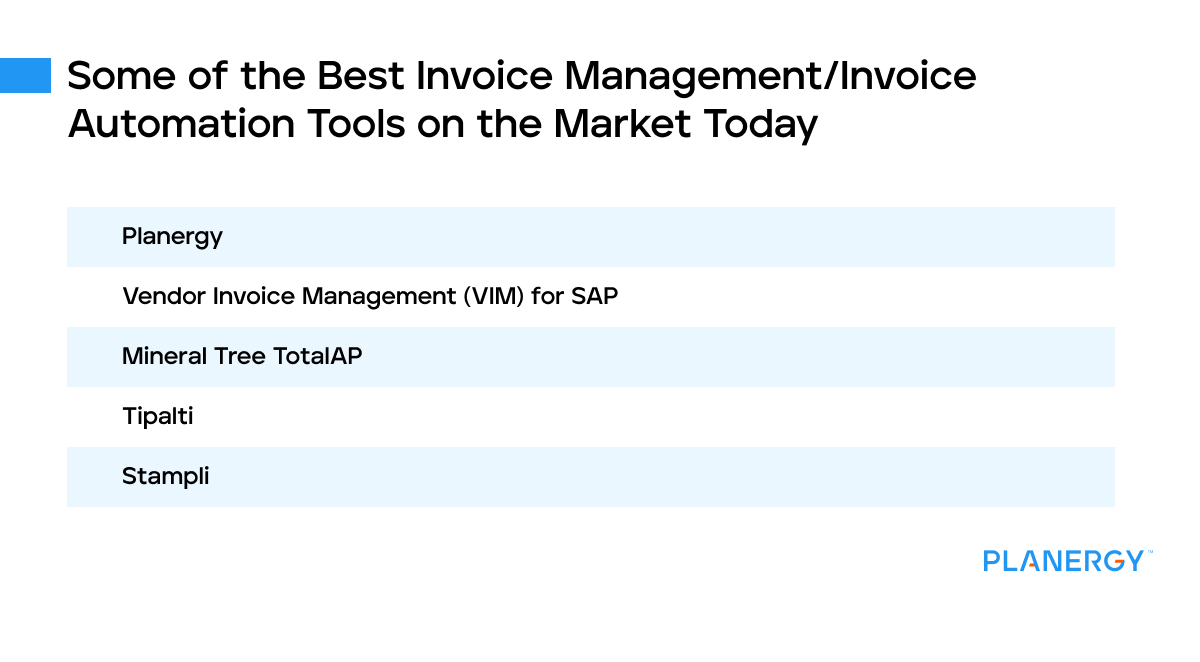 Invoice automation tools on the market today