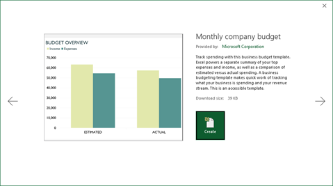 Monthly Company budget in Excel