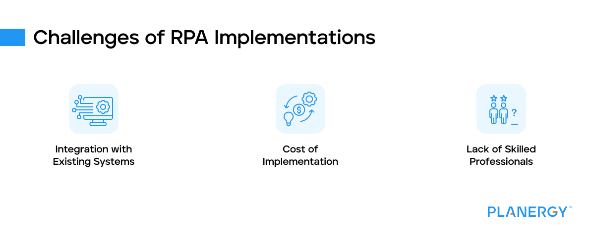 Challenges of RPA implementations