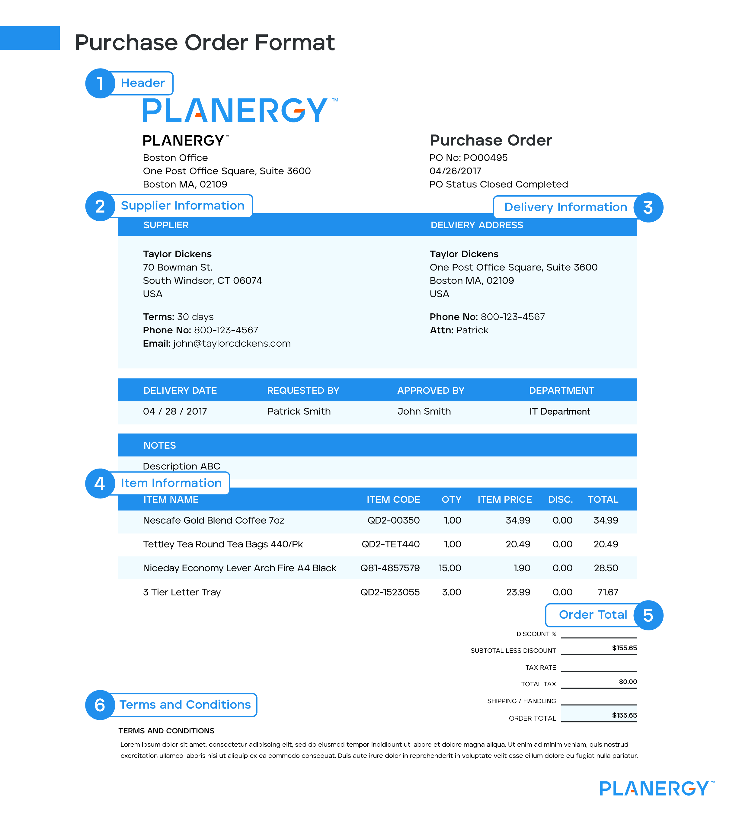 Purchase Order Format