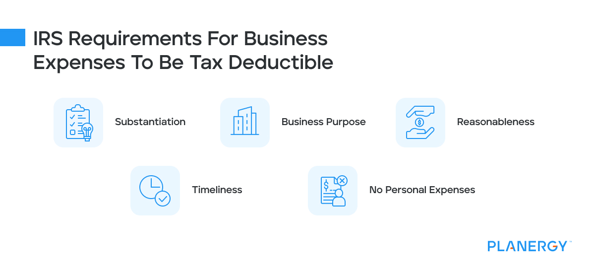 IRS requirements for business expenses to be tax deductible