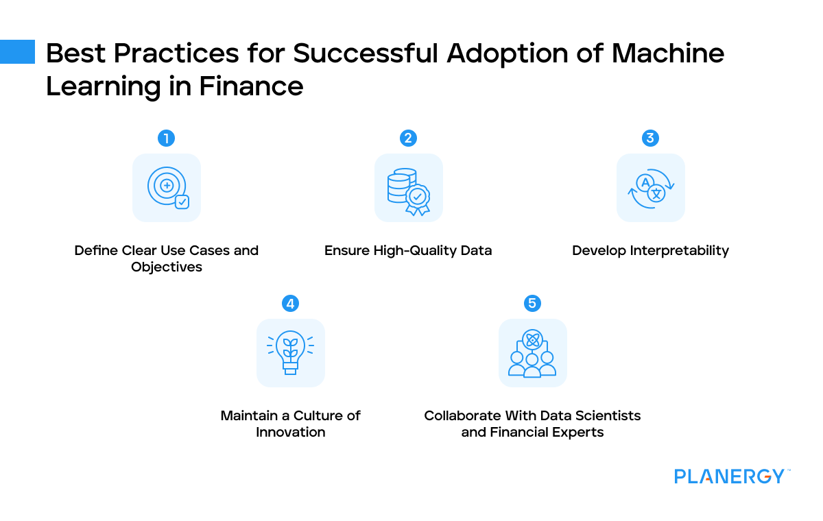 Best practices for successful adoption of machine learning in finance