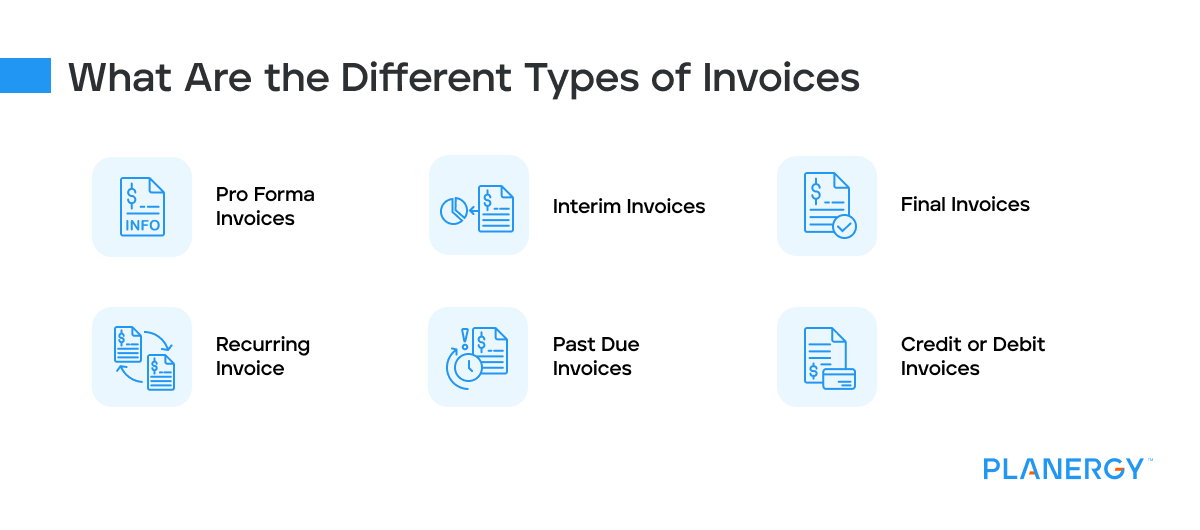 What are the different types of invoices