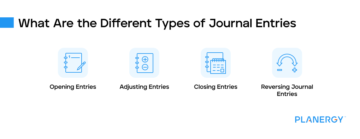 What are the different types of journal entries