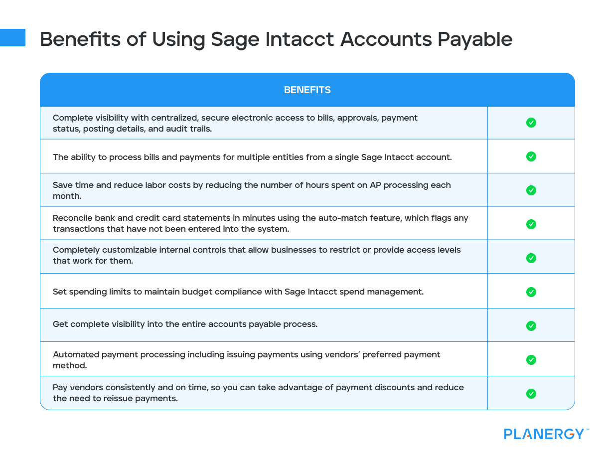 Benefits of Using Sage Intacct Accounts Payable