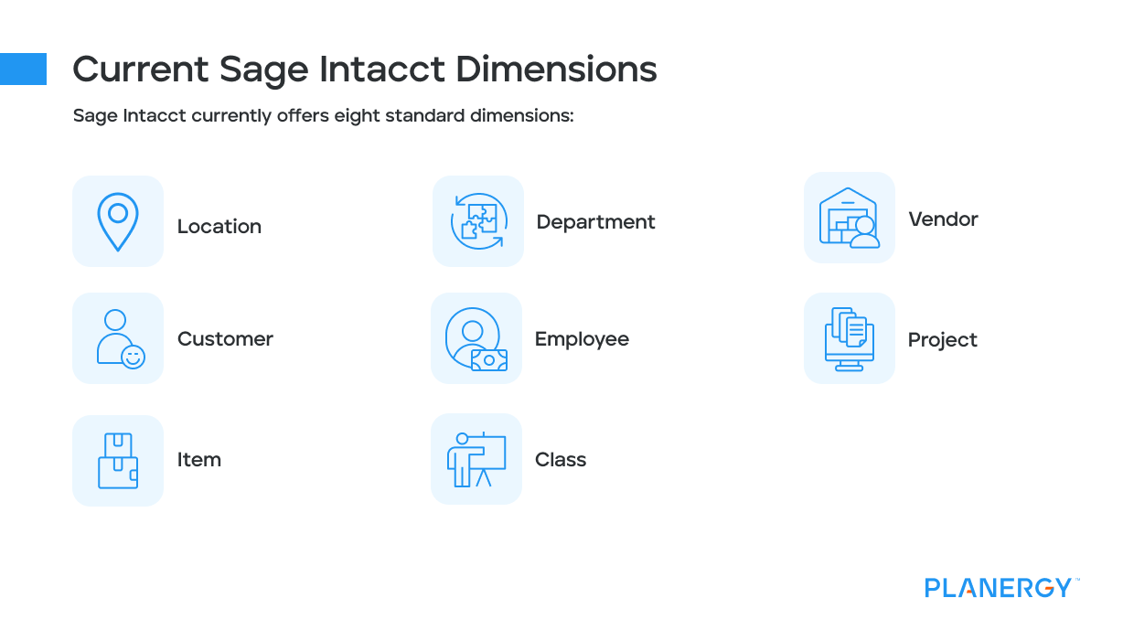 Current Sage Intacct Dimensions