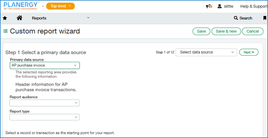 Sage Intacct Custom Report - Select the Data for the Report